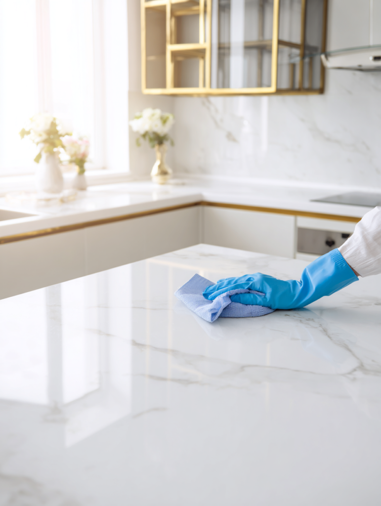 deep cleaning marble kitchen countertop Los Angeles