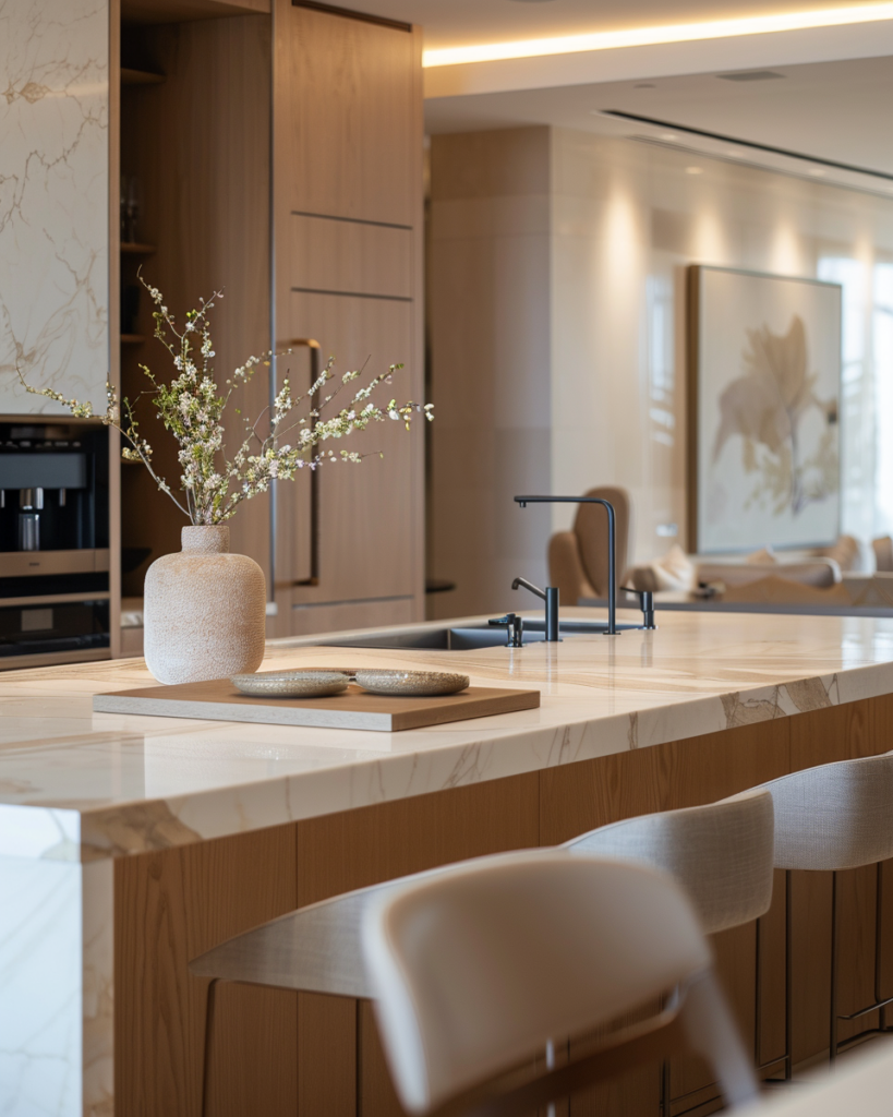 Professional deep cleaning service in West Hollywood kitchen with spotless countertops and modern interior