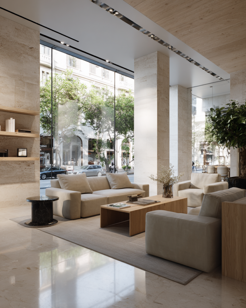 Professional retail store cleaning for a luxury furniture showroom in Los Angeles